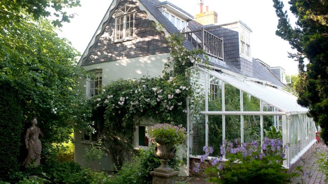 The house seen from the garden in summer at Monk's House, East Sussex